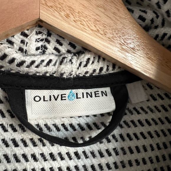 Olive & Linen Pixel Turkish Towel Robe - Picture 7 of 8